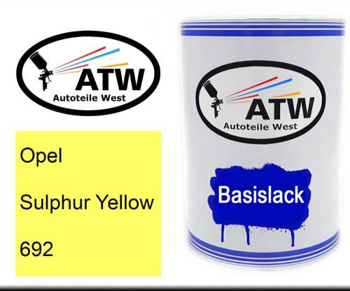 Opel, Sulphur Yellow, 692: 500ml Lackdose, von ATW Autoteile West.